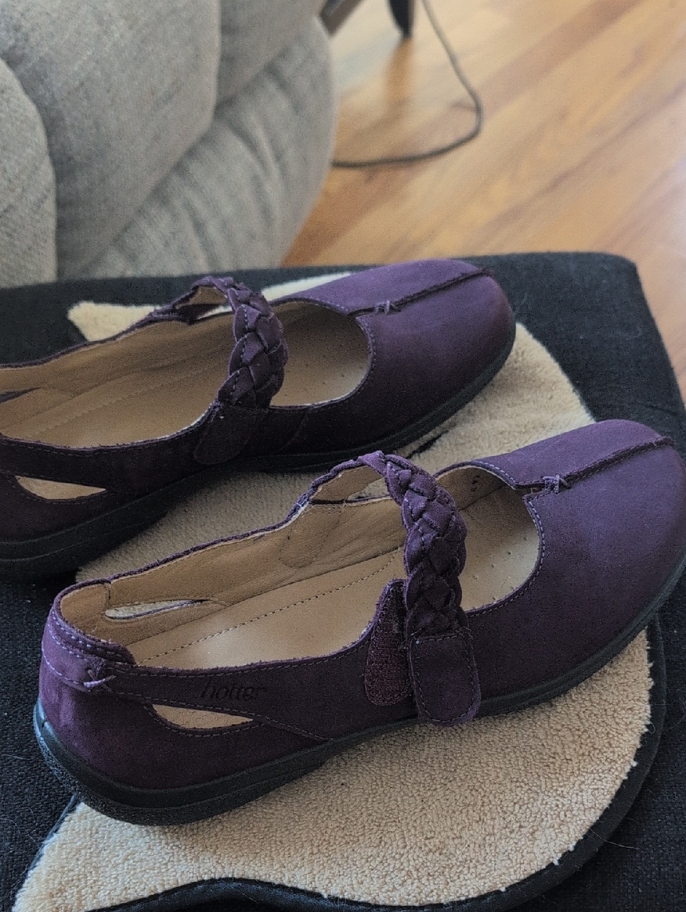 Women's Purple Suede Mary Jane Flats - Comfortable Everyday Style